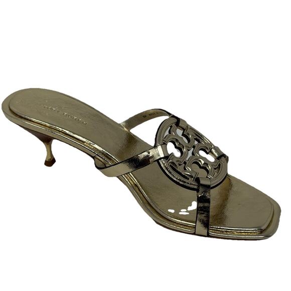 Tory Burch Geo Bombay Miller low heel sandal shoes gold 9 39 - Picture 3 of 8